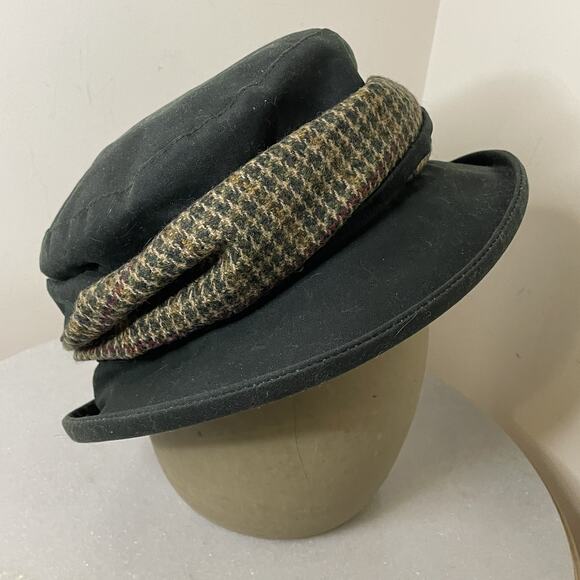 VTG Hatman of Ireland Wax Cotton Hat Tweed Wool Herringbone Twist Sz Unisex Med main image 8